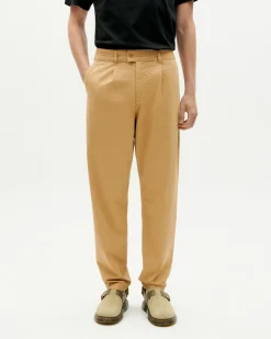 Beige loose Abnähern Hose Wotan