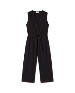 Überkreutzer Seersucker Taillenschleife Jumpsuit Winona
