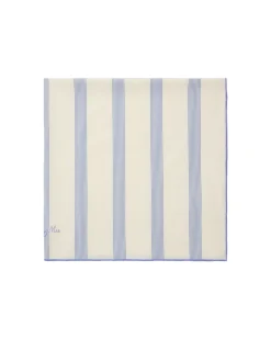 Blau gestreift handbesticktes Halstuch Connie