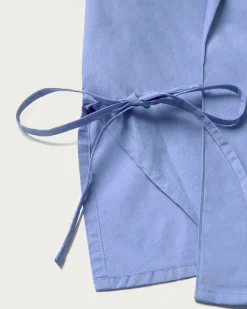 Blaue überkreutze Bluse Lenie