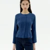 Blaue Cupro Bluse Briana