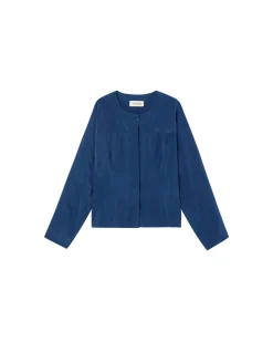 Blaue Cupro Bluse Briana