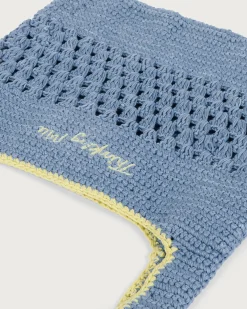 Blaue gehäkelte handgewebte Handtasche Effy