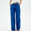 Blaue gerade Hose Perle