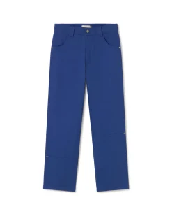 Blaue gerade Hose Perle