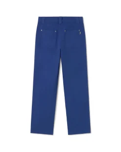 Blaue gerade Hose Perle