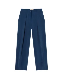 Blaue loose Abnähern Cupro Hose Cirila