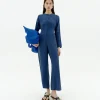 Blauer Cupro Jumpsuit Marcia