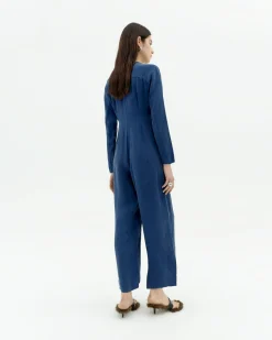 Blauer Cupro Jumpsuit Marcia