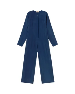 Blauer Cupro Jumpsuit Marcia