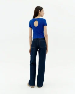 Blaues Ecovero Stricktop Rue