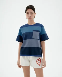 Blaues gestreiftes T-Shirt Lucia