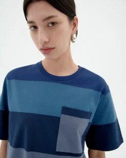 Blaues gestreiftes T-Shirt Lucia