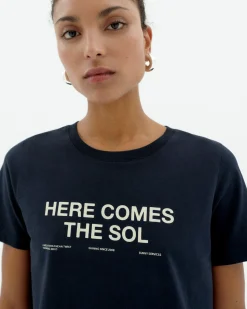 Blaues here comes the sol T-Shirt Ida