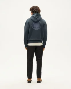 Blaues Kapuzensweatshirt Simon blaue Sonne Rücken