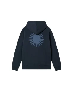 Blaues Kapuzensweatshirt Simon blaue Sonne Rücken