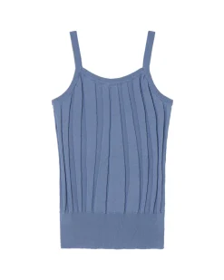 Blaues Träger Stricktop Nadine