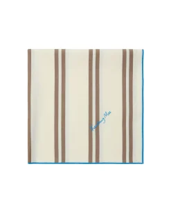 Braun gestreift handbesticktes Halstuch Claude