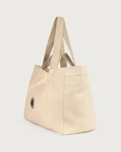 Ecru big carry bag Mon