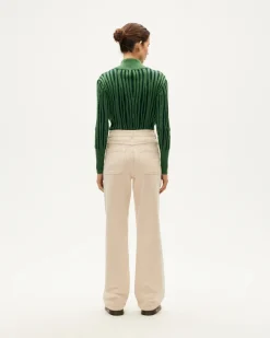 Ecru hohe Taille Hose Theresa
