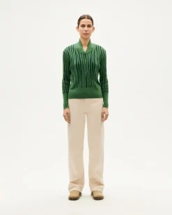 Ecru hohe Taille Hose Theresa