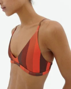 Gestreiftes firesand Bikini Oberteil Tropea