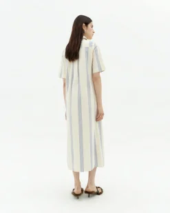 Gestreiftes Popeline Kleid Gianna
