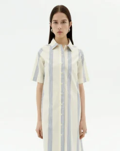 Gestreiftes Popeline Kleid Gianna