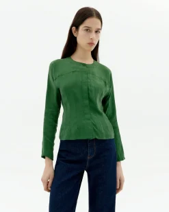 Grüne Cupro Bluse Briana