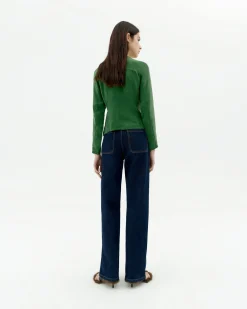 Grüne Cupro Bluse Briana