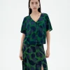 Grüne Ecovero leaf Bluse Libelula
