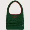 Grüne gehäkelte handgewebte Handtasche Effy