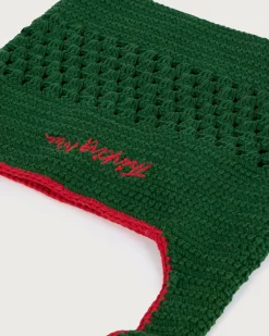 Grüne gehäkelte handgewebte Handtasche Effy
