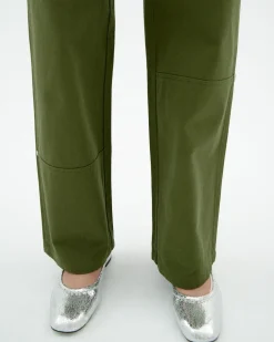 Grüne gerade Hose Perle