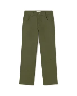 Grüne gerade Hose Perle