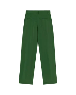 Grüne loose Abnähern Cupro Hose Cirila