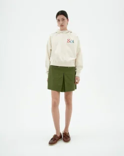Grüner mini Faltenrock Mabel