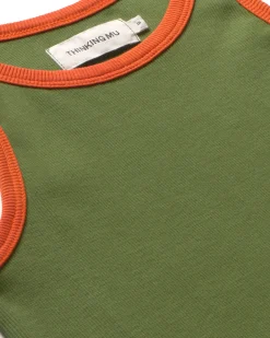 Grünes Kontrast orange Haltertop Harriet