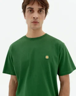 Grünes T-Shirt gelbe Sonne Rücken