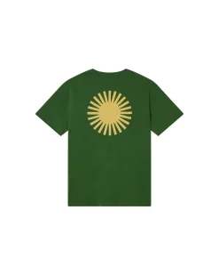 Grünes T-Shirt gelbe Sonne Rücken