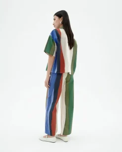 Hohe Taille gestreifte river Hose Karina