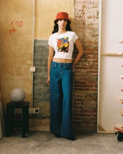 Klassisches Blau wide leg jeans hedda