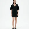 Kurzes schwarzes V Ausschnitt Kleid Kim