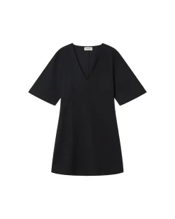 Kurzes schwarzes V Ausschnitt Kleid Kim