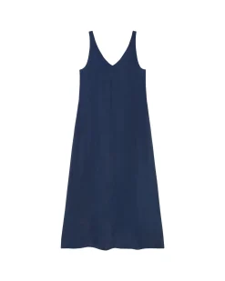 Langes blaues Cupro Kleid Sade