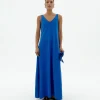 Langes blaues Trägerkleid Sade