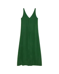 Langes grünes Cupro Kleid Sade