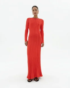 Langes Rückenfreies Strickkleid Riko