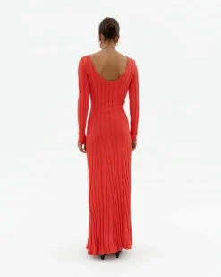 Langes Rückenfreies Strickkleid Riko