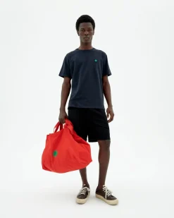 Navy T-Shirt grüne Sonne Rücken